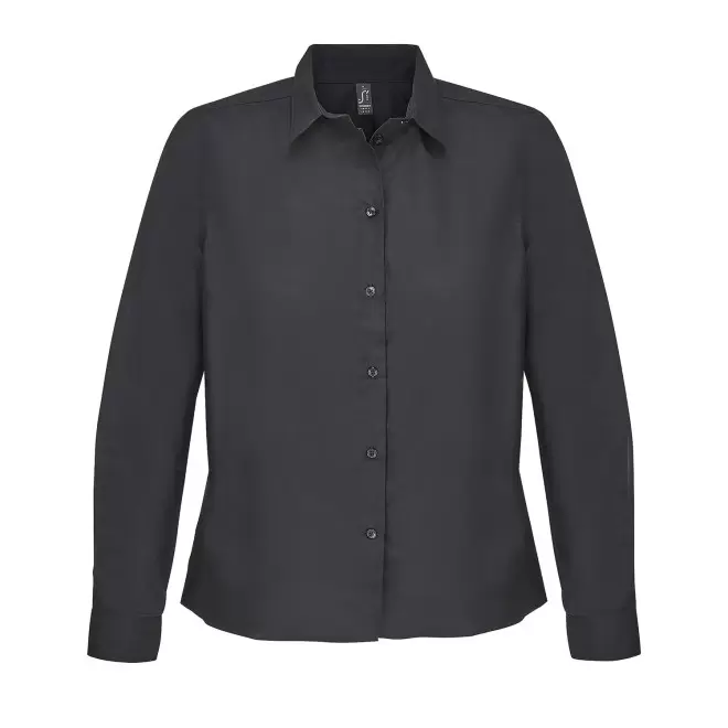 CHEMISE FEMME POPELINE PERSONNALISABLE 'BAILEY' - noir