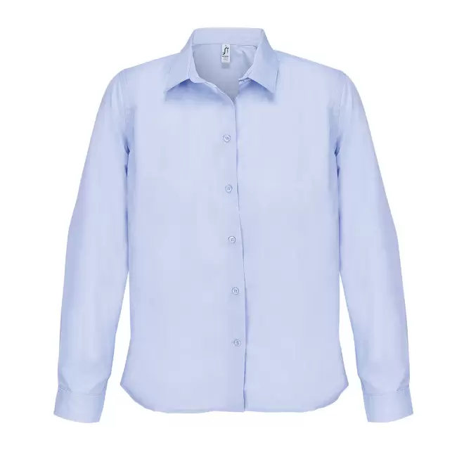 CHEMISE FEMME POPELINE PERSONNALISABLE 'BAILEY' - bleu ciel