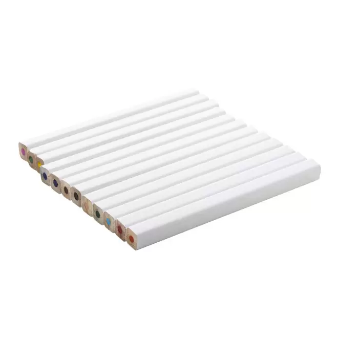 CRAYONS DE COULEUR PERSONNALISABLE 'LUCIE KRAFT' - blanc