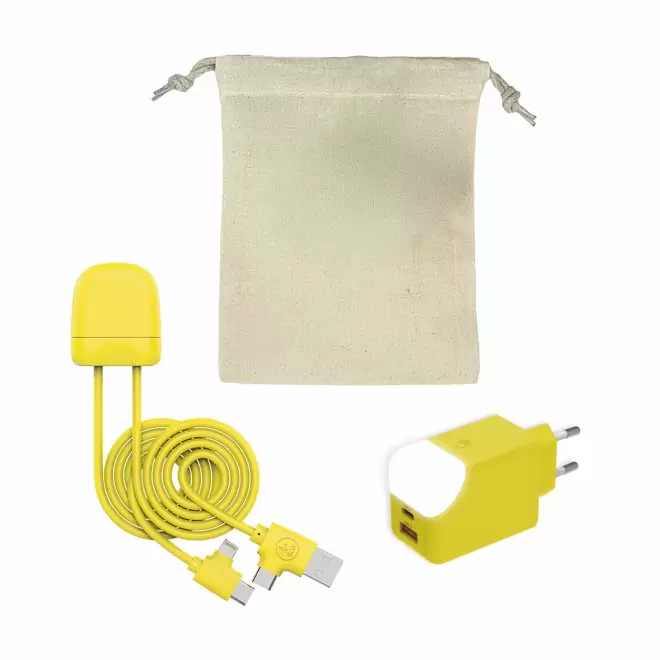 PACK CABLE ET PRISE PERSONNALISABLE 'ICE-C ET ICE-G' - jaune