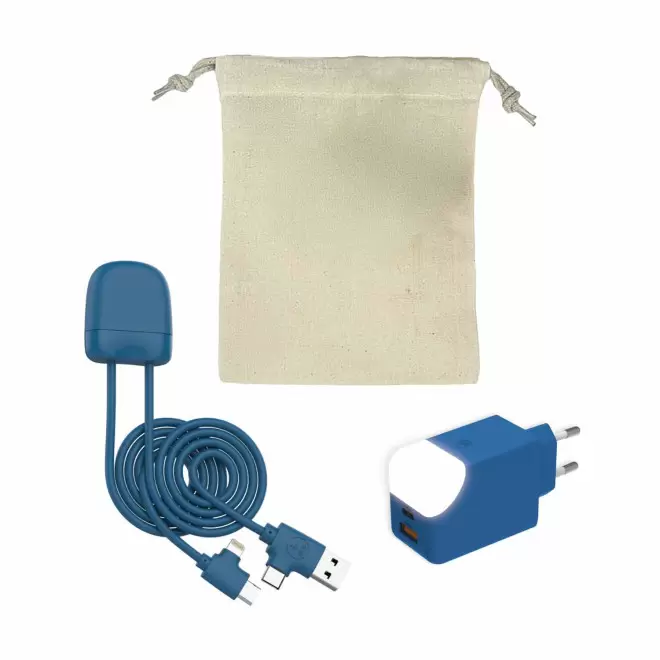 PACK CABLE ET PRISE PERSONNALISABLE 'ICE-C ET ICE-G' - bleu