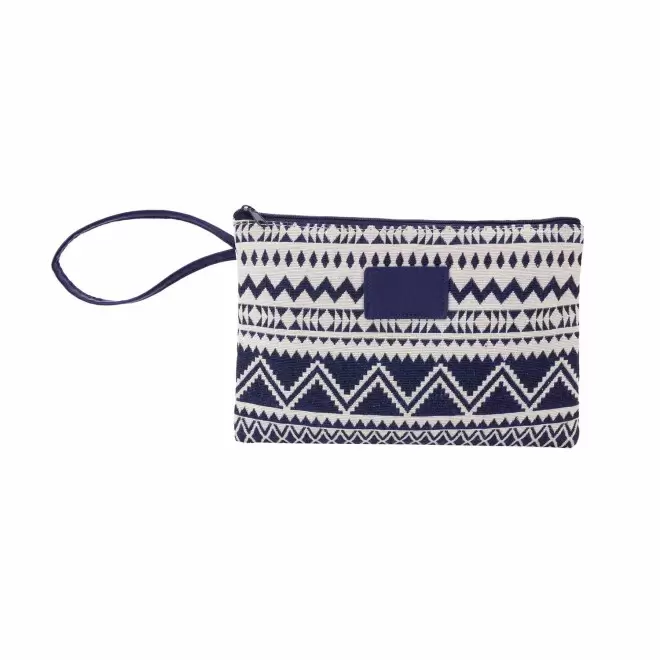 TROUSSE POCHETTE PERSONNALISEE EN POLYESTER 'LIMA' - bleu/blanc