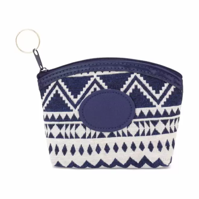 PORTE MONNAIE PERSONNALISE EN POLYESTER ET PU 'LIMA' - bleu/blanc