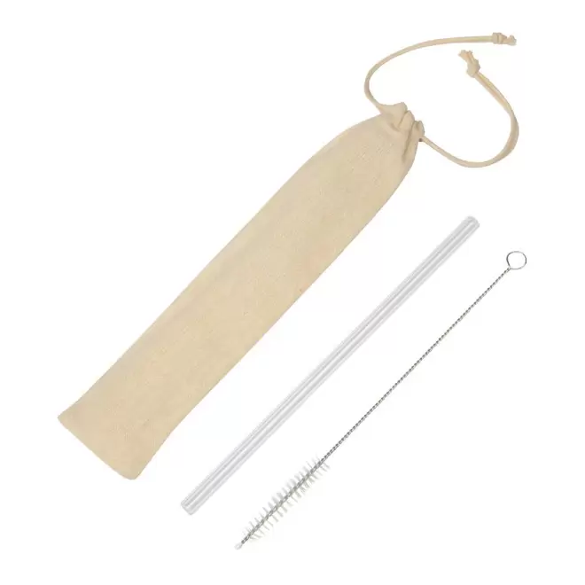 PAILLE PERSONNALISÉE EN VERRE 'HOUK' - transparent