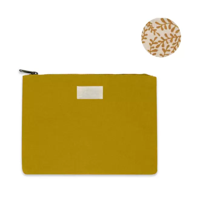 POCHETTE PERSONNALISABLE TAILLE M HINDBAG 'COLETTE' - ocre