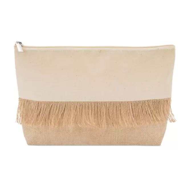 TROUSSE DE TOILETTE PERSONNALISE EN COTON ET JUTE 'LALO' - naturel
