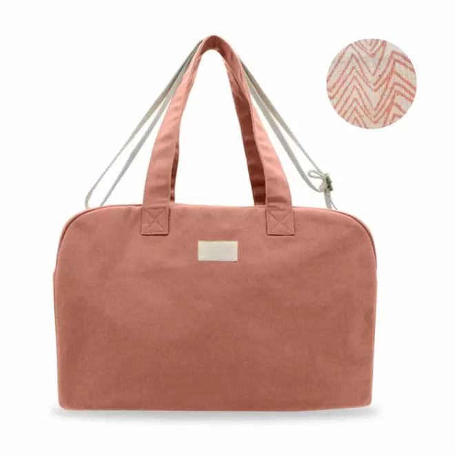 SAC WEEK-END PERSONNALISABLE STUDIO BY HINDBAG 'HUGO' - saumon