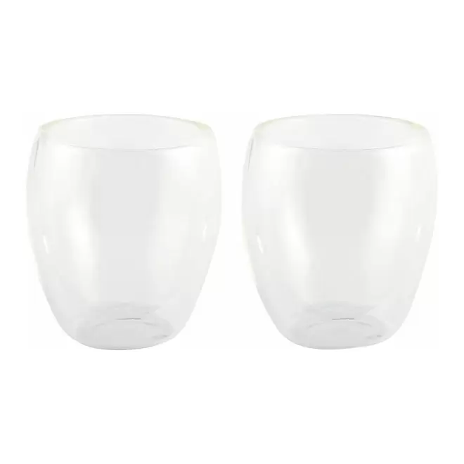 SET DE 2 TASSES À DOUBLE PAROI PERSONNALISABLE 'VODY'  - transparent