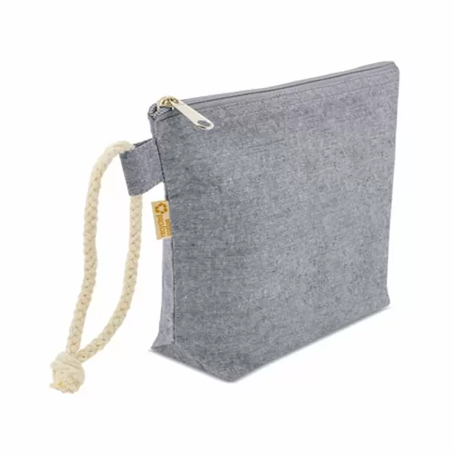 TROUSSE DE TOILETTE PERSONNALISEE EN COTON RECYCLE 'DAYAS' - noir