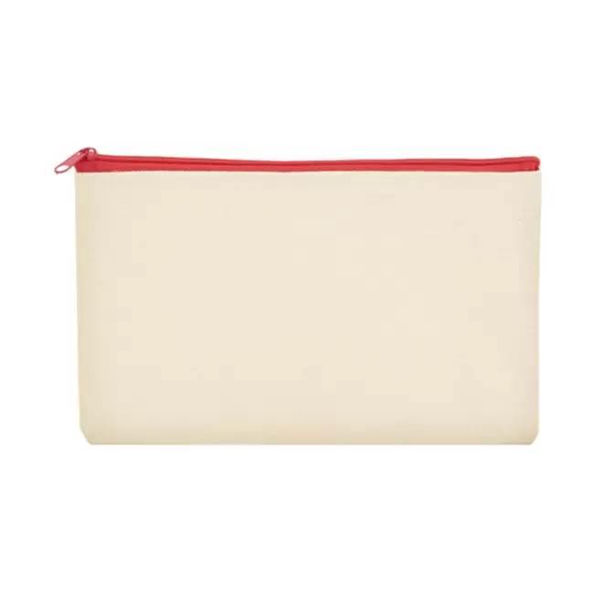 TROUSSE DE TOILETTE EN TOILE PERSONNALISABLE 'BAMBUITO' - rouge