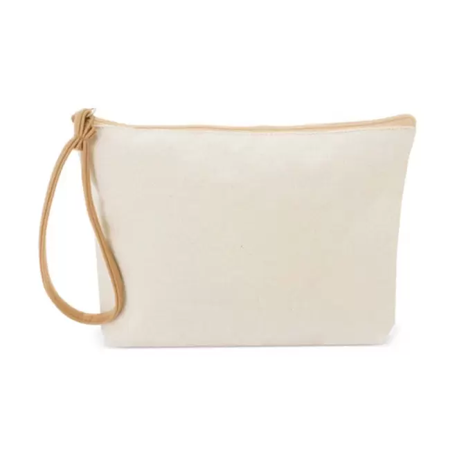 TROUSSE DE TOILETTE EN COTON PERSONNALISABLE 'HERAS' - beige