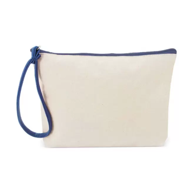 TROUSSE DE TOILETTE EN COTON PERSONNALISABLE 'HERAS' - bleu