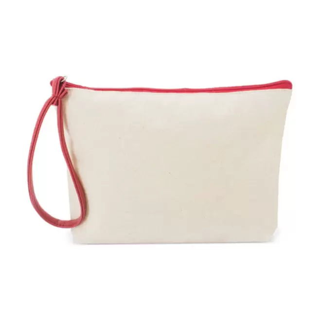 TROUSSE DE TOILETTE EN COTON PERSONNALISABLE 'HERAS' - rouge