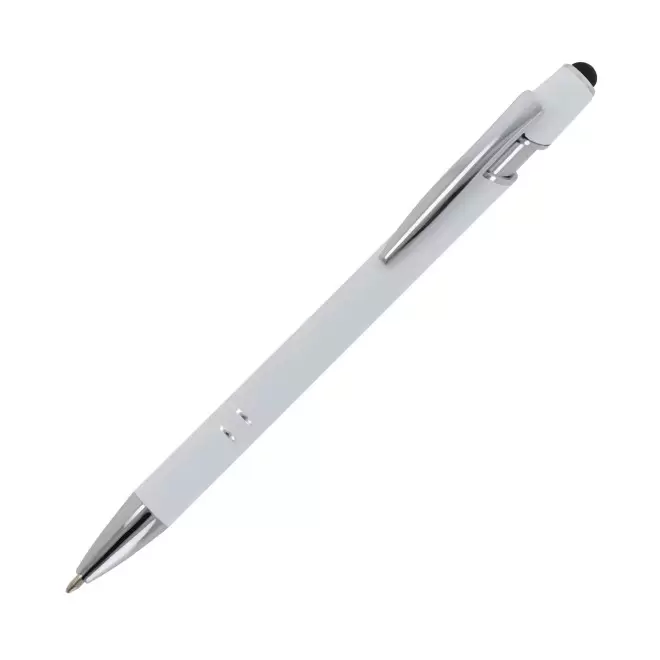 STYLO EN METAL MINE BLEUE PERSONNALISABLE 'PRINCY' - blanc