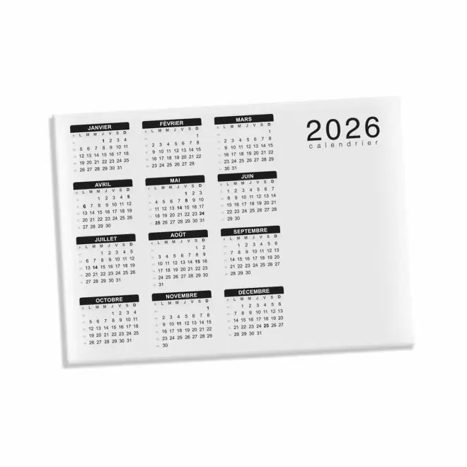 CALENDRIER MAGNETIQUE PERSONNALISABLE 'DATE' - 10 x 14 cm - noir