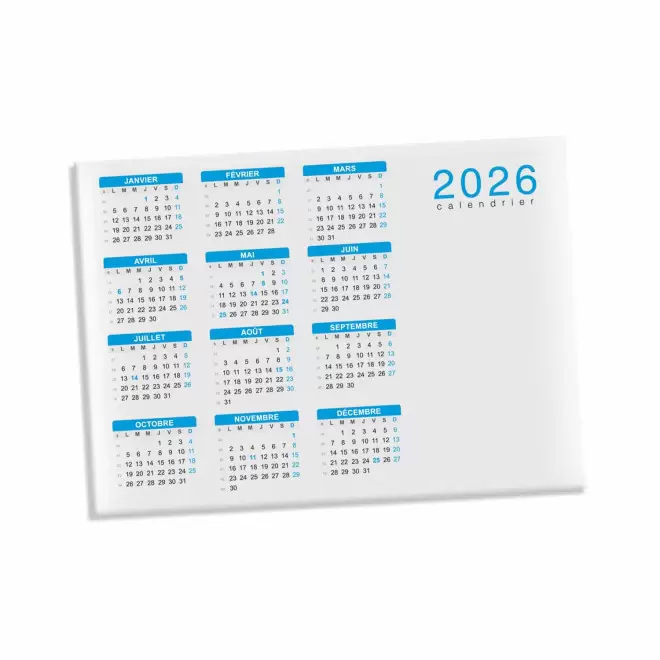 CALENDRIER MAGNETIQUE PERSONNALISABLE 'DATE' - 10 x 14 cm - bleu