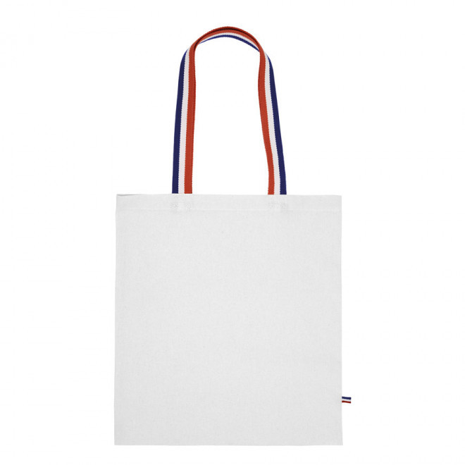 TOTE BAG PERSONNALISÉ ANSES TRICOLORES 'CHARLES' - blanc