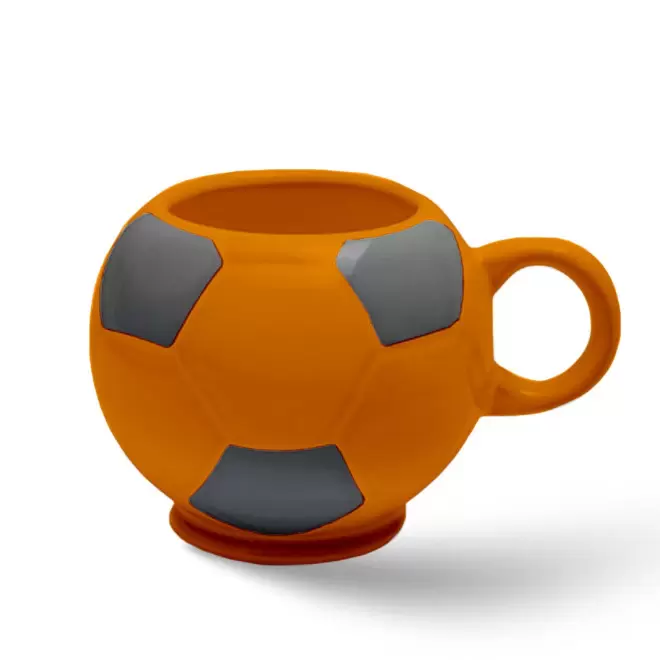 MUG BALLON DE FOOT MIE 320ML PERSONNALISABLE 'FOTY' - abricot
