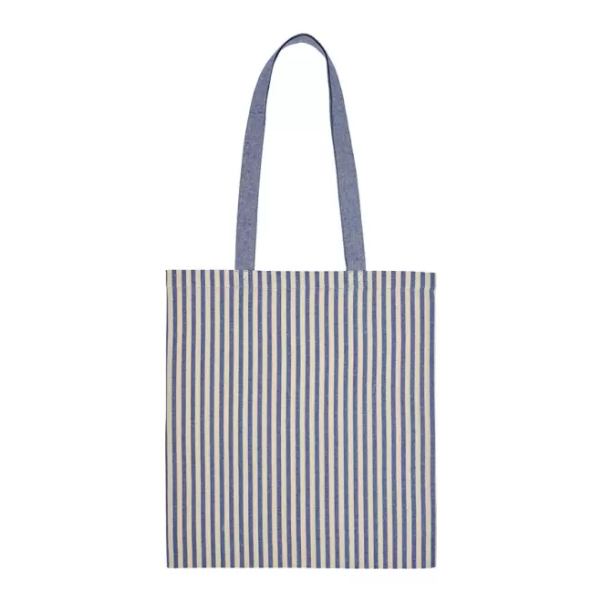 TOTE BAG PERSONNALISABLE RAYÉ 'HYDRA' - blanc/bleu