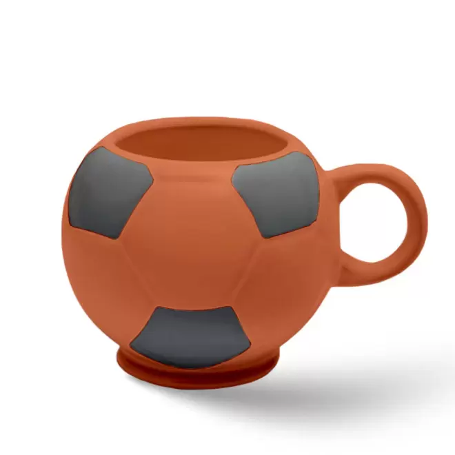MUG BALLON DE FOOT MIE 320ML PERSONNALISABLE 'FOTY' - orange mat