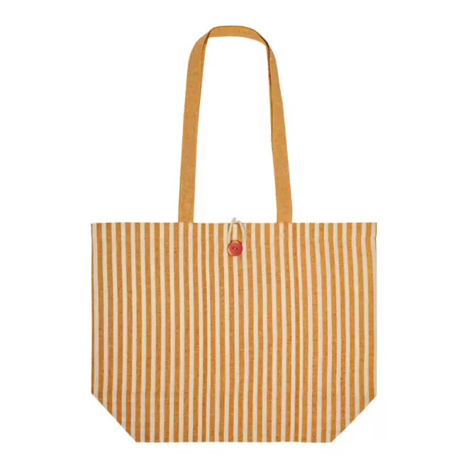 SAC DE PLAGE PUBLICITAIRE EN COTON 'MYKONOS' - blanc/orange