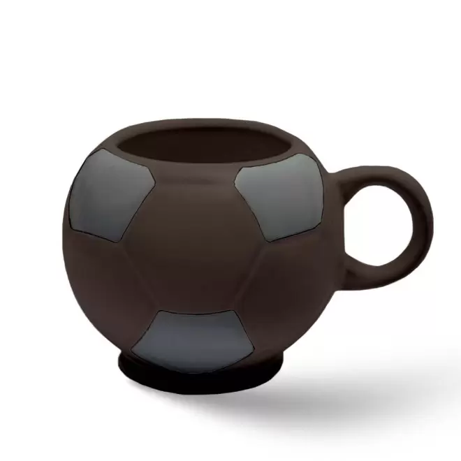 MUG BALLON DE FOOT MIE 320ML PERSONNALISABLE 'FOTY' - marron mat