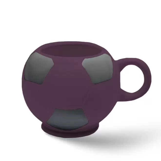 MUG BALLON DE FOOT MIE 320ML PERSONNALISABLE 'FOTY' - prune mat