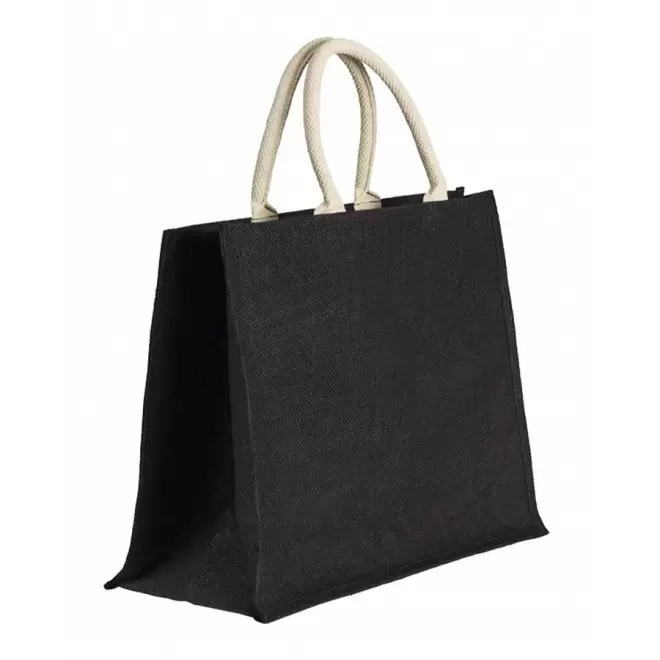 CABAS PERSONNALISABLE EN JUTE 'KOS' - noir