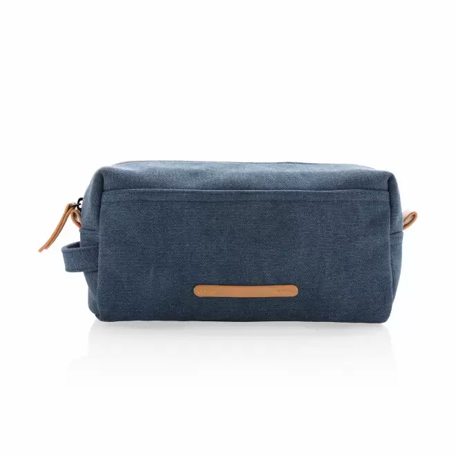TROUSSE DE TOILETTE PERSONNALISABLE EN TOILE 'ESMEE' - bleu