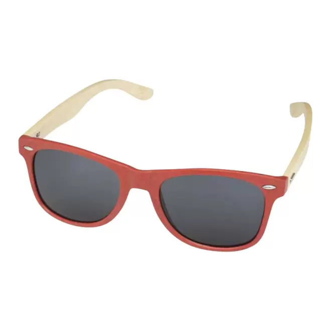 LUNETTES DE SOLEIL PERSONNALISÉES EN BAMBOU 'ELI' - rouge