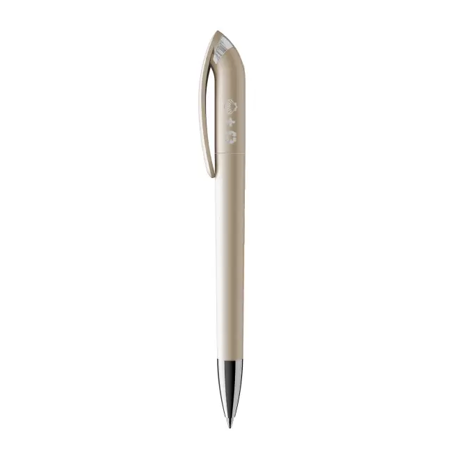STYLO RECYCLE PERSONNALISABLE 'PEARL CLEAR' - argenté