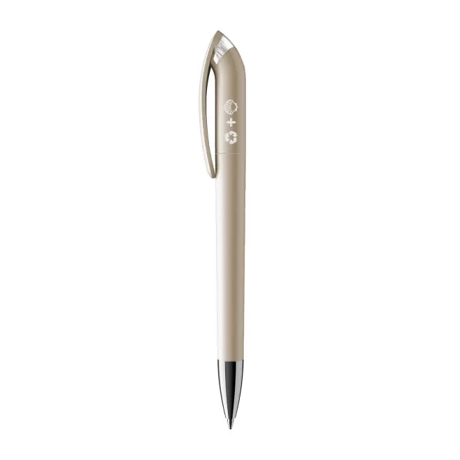 STYLO RECYCLE PERSONNALISABLE 'PEARL CLEAR' - blanc