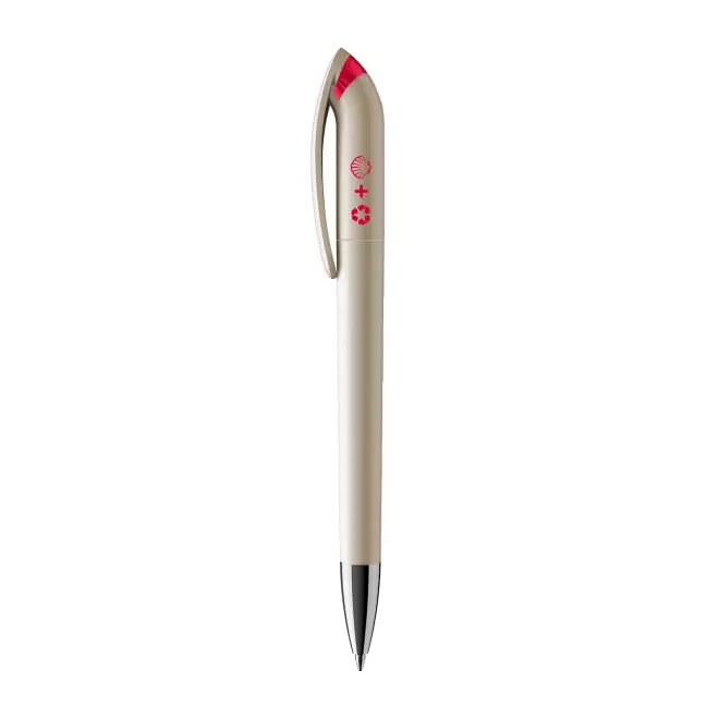STYLO RECYCLE PERSONNALISABLE 'PEARL CLEAR' - rouge