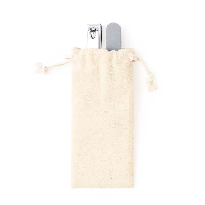 DUO MANUCURE AVEC POCHON PERSONNALISE 'KERATY' - argenté