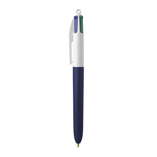 STYLO BIC® 4 COULEURS PERSONNALISÉ 'SOFT STYLE' - blanc/bleu