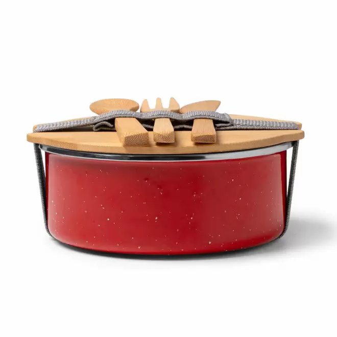 LUNCH BOX RETRO CERAMIQUE 750ML PERSONNALISEE 'GAMIEL' - rouge