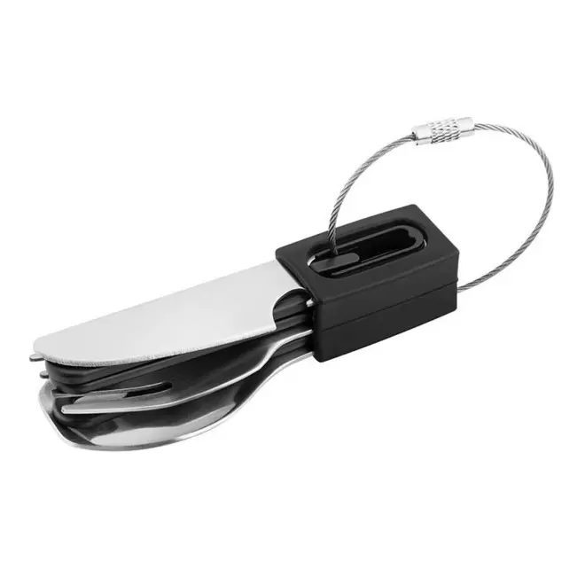 SET DE COUVERTS PLIABLE PERSONNALISE 'NOMADYS' - noir