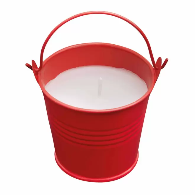 BOUGIE POT METAL PERSONNALISE 'SOJYO' - rouge