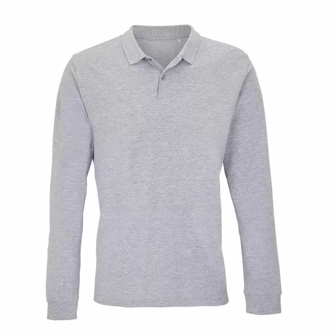 POLO MIXTE BIO COULEUR PERSONNALISABLE 'PLANET LSL' - gris chiné