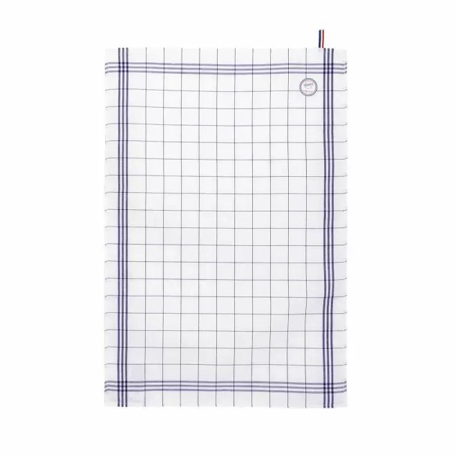 TORCHON COTON ET LIN PERSONNALISE 190G MIF 'KARITRI' - bleu marine