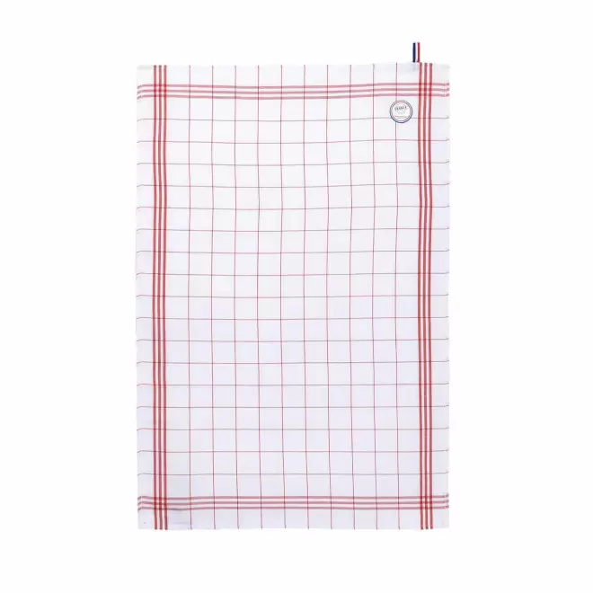 TORCHON COTON ET LIN PERSONNALISE 190G MIF 'KARITRI' - rouge