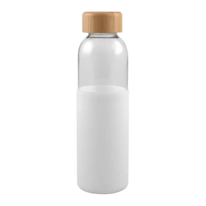BOUTEILLE EN VERRE 500ML PERSONNALISABLE 'LODO SILICON' - blanc