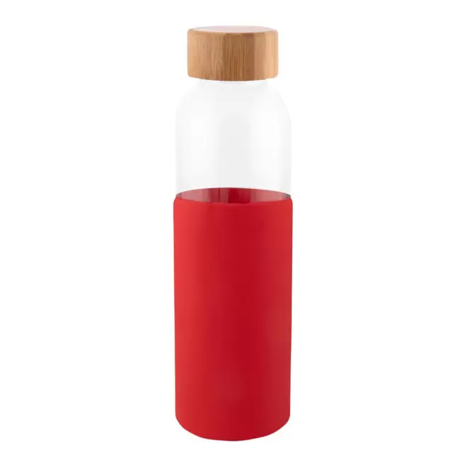 BOUTEILLE EN VERRE 500ML PERSONNALISABLE 'LODO SILICON' - rouge