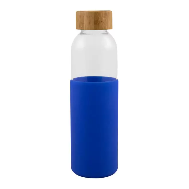 BOUTEILLE EN VERRE 500ML PERSONNALISABLE 'LODO SILICON' - bleu foncé