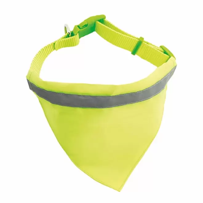 COLLIER VISIBILITE ANIMAUX PERSONNALISABLE 'DOGGY' - jaune fluo
