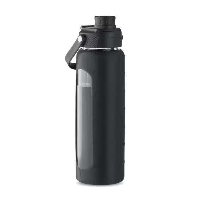 BOUTEILLE VERRE BOROSILI PERSONNALISEE 750ML 'STEEVERRE' - noir