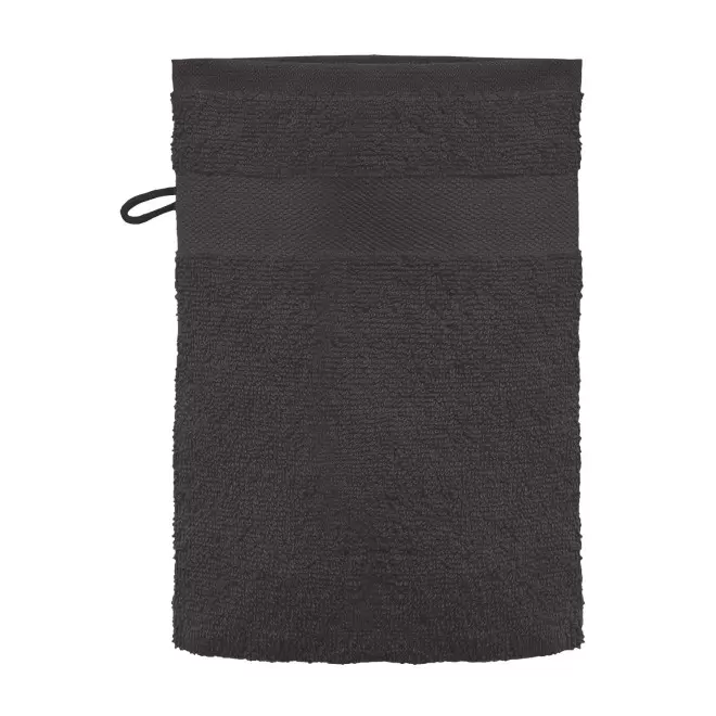 GANT DE TOILETTE COTON PERSONNALISE 'PETOUCLINE' - gris foncé