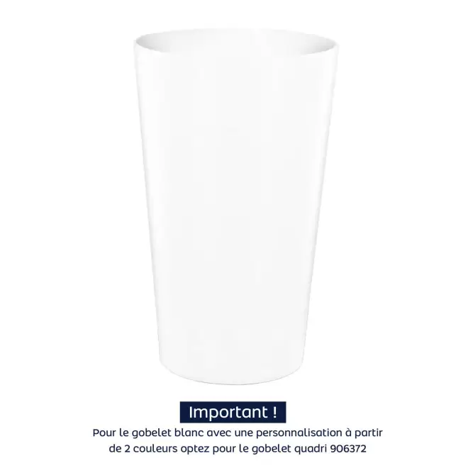 GOBELET MIF RÉUTILISABLE PERSONNALISÉ 30 CL 'CUPY' - blanc opaque