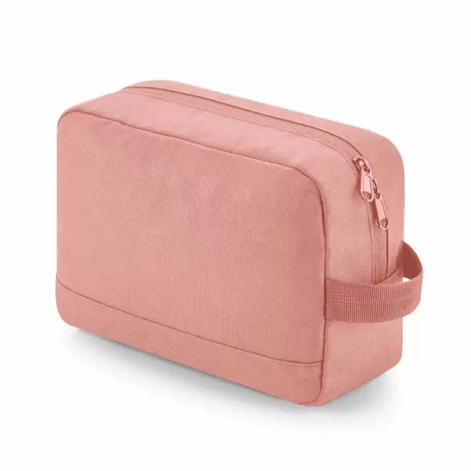 TROUSSE DE TOILETTE RECYCLE PERSONNALISABLE 'VALERIO' - rose