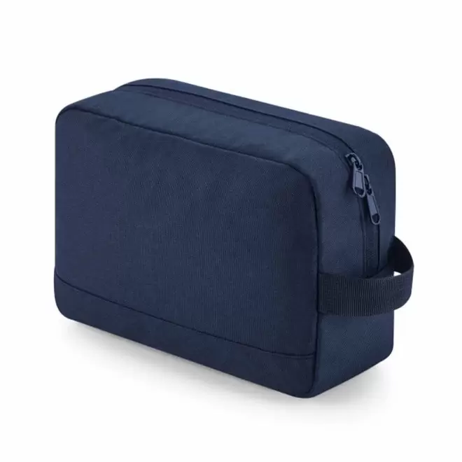 TROUSSE DE TOILETTE RECYCLE PERSONNALISABLE 'VALERIO' - bleu marine